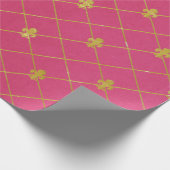 Rosa und Gold. Fleur De Lis. Geschenkpapier (Ecke)