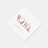 Rosa und Gold Floral Baby Dusche Napkins für eine  Serviette (Ecke)