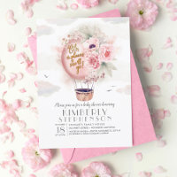 Rosa und Gold Floral Hot Air Ballon Babydusche