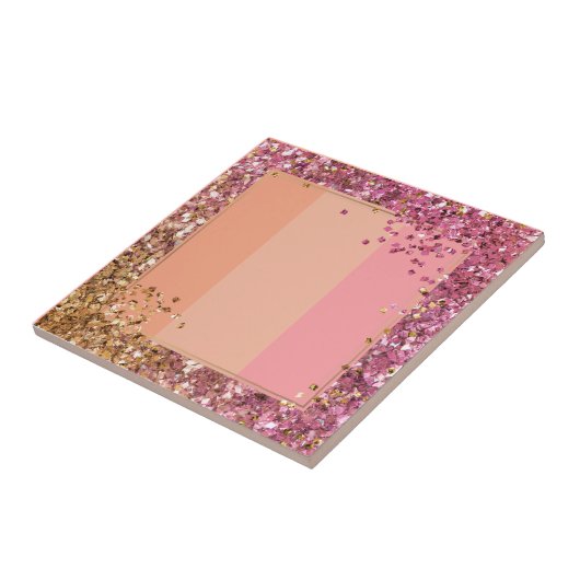 Rosa und Gold funkeln und leuchten Fliese (Seite)