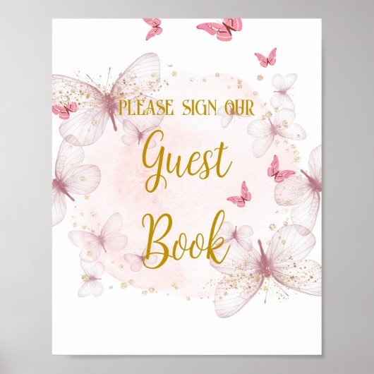 Rosa und Gold Geburtstagskartenzeichen Poster (Vorne)