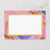 Rosa und Gold Geode | Babydusche Buchungsanfrage Begleitkarte (Rückseite)