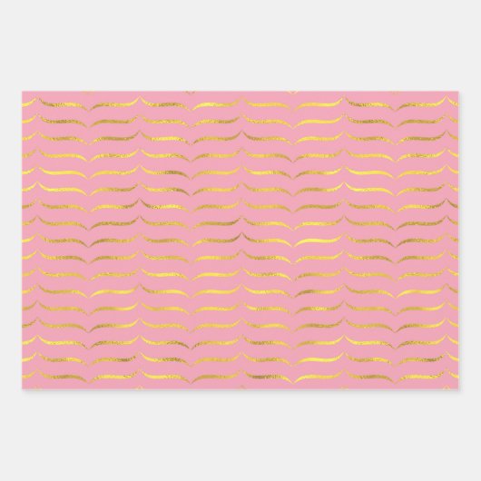 Rosa und Gold Geschenkpapier Set (Vorderseite)