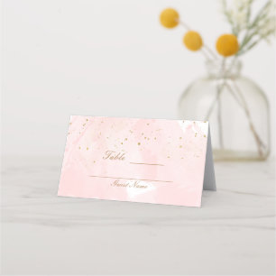 Rosa und Gold gesprenkelter moderner Tischsitz Platzkarte