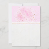 Rosa und Gold Giraffe Kinderdusche Einladung (Rückseite)