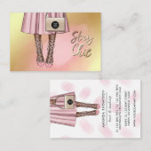 Rosa und Gold Girl Business Card Visitenkarte (Vorne/Hinten)