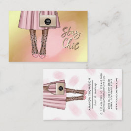 Rosa und Gold Girl Business Card Visitenkarte