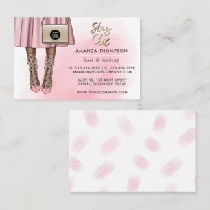 Rosa und Gold Girl Business Card Visitenkarte