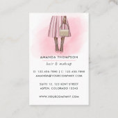 Rosa und Gold Girl Business Card Visitenkarte (Rückseite)