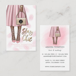 Rosa und Gold Girl Business Card Visitenkarte