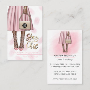 Rosa und Gold Girl Business Card Visitenkarte