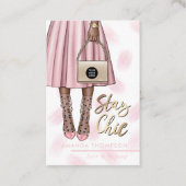 Rosa und Gold Girl Business Card Visitenkarte (Vorderseite)
