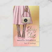 Rosa und Gold Girl Business Card Visitenkarte (Vorderseite)