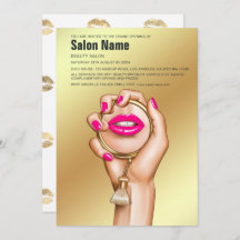 Rosa und Gold Glam Chic Beauty Salon Grand Opening