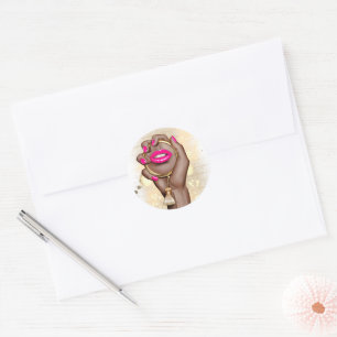 Rosa und Gold Glam Chic Runder Aufkleber