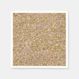 Rosa und Gold Glamour Glitterparty Schimmer Serviette