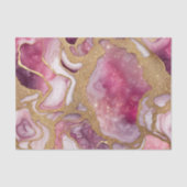 Rosa und Gold Glitter Achat Geode Fluid Art Seidenpapier (Vorderseite)