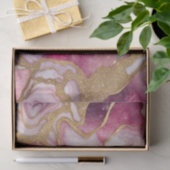 Rosa und Gold Glitter Achat Geode Fluid Art Seidenpapier (Geschenk)