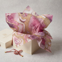 Rosa und Gold Glitter Achat Geode Fluid Art Seidenpapier