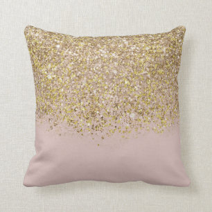 Rosa und Gold Glitter Modern Trendy Glam Chic Kissen