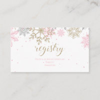 Rosa und Gold Glitter-Schneeflocken-Baby-Registry