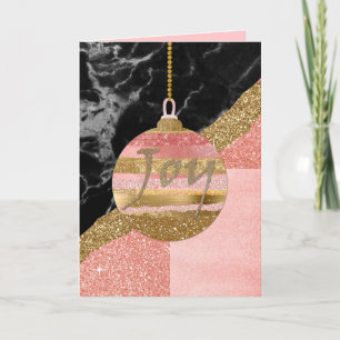 Rosa und Gold Glittery Ornament Weihnachtskarte Feiertagskarte