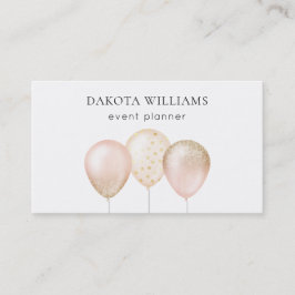 Rosa und Gold Glitzer Balloons Business Card Visitenkarte
