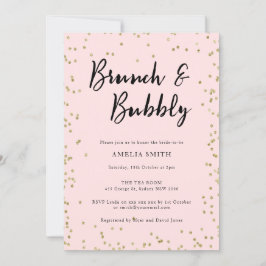 Rosa und Gold Glitzer Brautparty Party Invitati Einladung