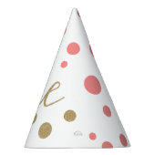 Rosa und Gold Glitzer Erstgeburtshaare Partyhütchen (Rechts)