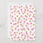 Rosa und Gold Glitzer Kinderdusche Einladungen (Rückseite)