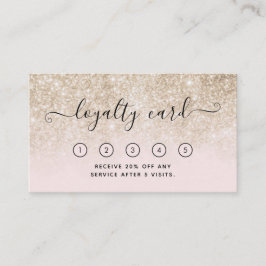 Rosa und Gold Glitzer Salon Loyalty-Card mit Logo Visitenkarte