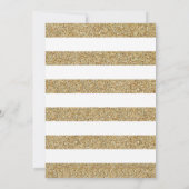 Rosa und Gold Glitzer Taufe Einladung (Rückseite)