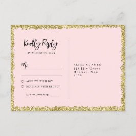 Rosa und Gold Glitzer UAWG Postkarte