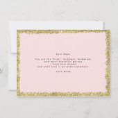Rosa und Gold Glitzer Zu meiner Mutter Hochzeitska Einladung (Rückseite)