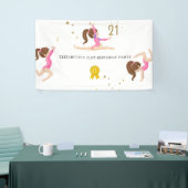 Rosa und Gold Gymnastik 21. Geburtstag Banner (Messeveranstaltung)