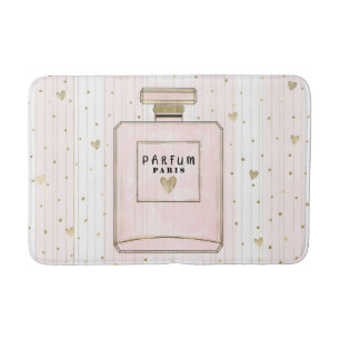 Rosa und Gold Hearts Paris Parfum Chic Mode Badematte