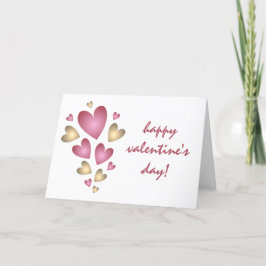 Rosa und Gold heißen den glücklichen Valentinstag Feiertagskarte