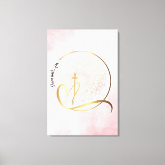 Rosa und Gold Ich bin Stretched Canvas Print Leinwanddruck