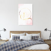 Rosa und Gold Ich bin Stretched Canvas Print Leinwanddruck (Insitu (Schlafzimmer))
