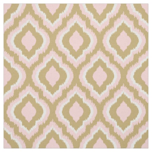 Rosa und Gold Ikat Marokkanisch Stoff (Muster)