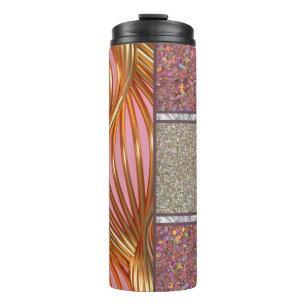 Rosa und Gold IMITATE GLITZER Thermosbecher