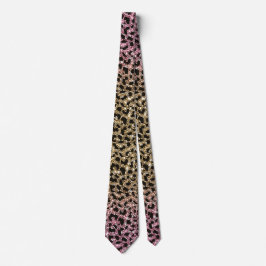 Rosa und Gold Leopard Safari Print Krawatte