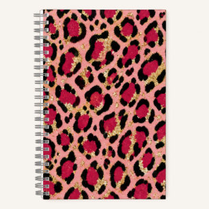 Rosa und Gold Leopardenmuster Notizbuch