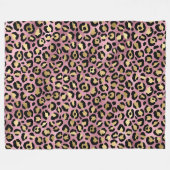 Rosa und Gold Leopardenprint Fleecedecke (Vorderseite (Horizontal))