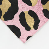 Rosa und Gold Leopardenprint Fleecedecke (Ecke)