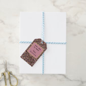 Rosa und Gold Leopardenprint Geschenkanhänger (Mit Garn)