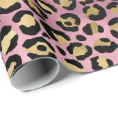 Rosa und Gold Leopardenprint Geschenkpapier (Rolleneckpunkt)