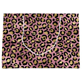 Rosa und Gold Leopardenprint Große Geschenktüte
