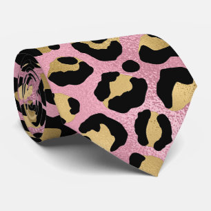 Rosa und Gold Leopardenprint Krawatte