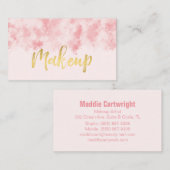 Rosa und Gold Makeup-Visitenkarte Visitenkarte (Vorne/Hinten)